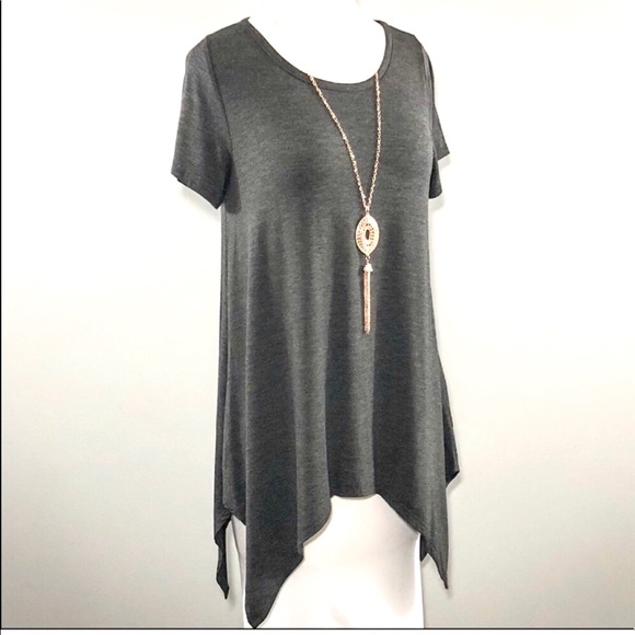 Heather Gray Short Tunic Dress - Picture 2 of 2